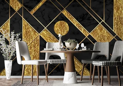 3D Black Gold Tiles ZHUB1281 Wallpaper Wall Mural Removable Self adhesive Ann