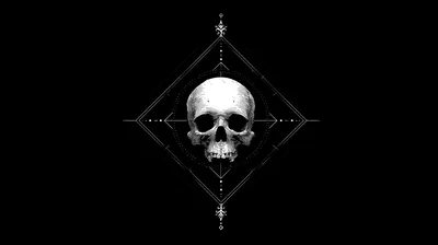 Skull Inside a Diamond Occult Emblem HD Wallpaper