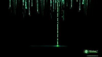 Green Code Rain on Black HD Wallpaper