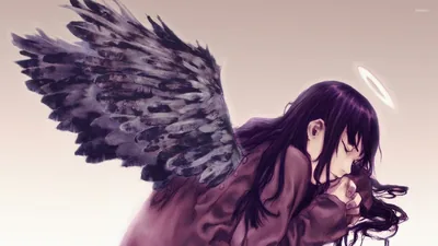 Angel with black wings wallpaper Fantasy wallpapers #