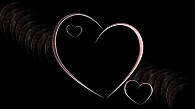 Glowing Heart Outlines on Black HD Wallpaper