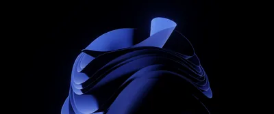 Curled Blue Form on Black HD Wallpaper