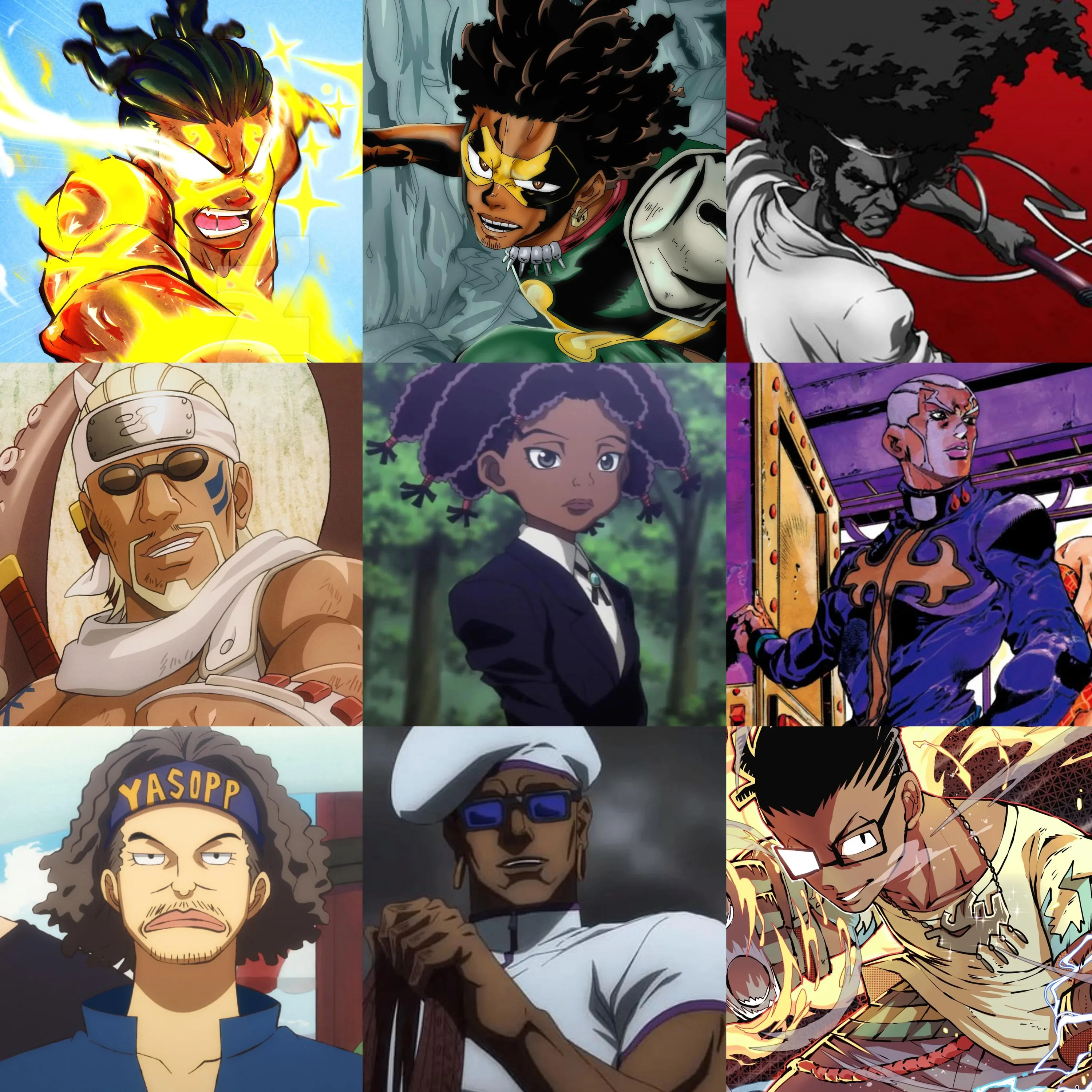 African Anime Character 60 Black Anime manga Character Inspired Bundle