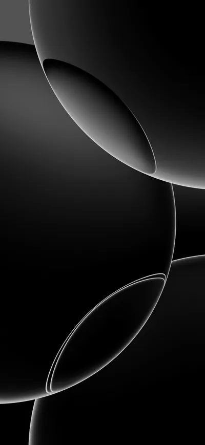 Glossy Black Spheres with Light Rims HD Phone Wallpaper