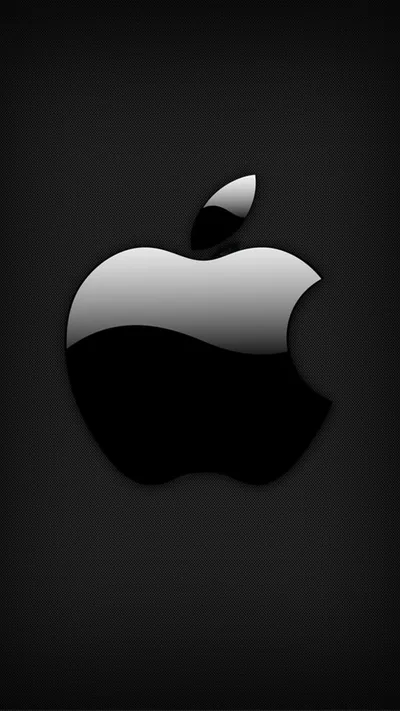 Glossy Apple Logo on Black HD Phone Wallpaper