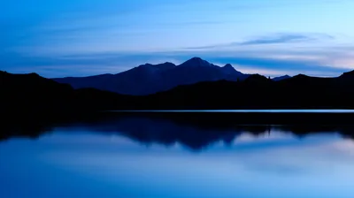 Desktop wallpaper Dark, Landscape, Nature, Twilight, Mountain, Lake, Dusk 4K free down