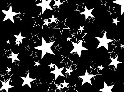 White Star Shapes on a Black Backdrop HD Wallpaper