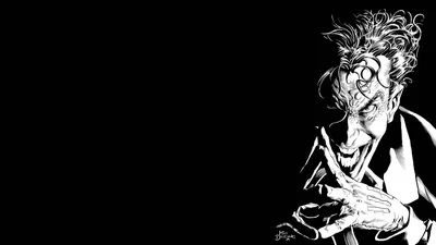 Black and White Joker Comic Art HD Wallpaper
