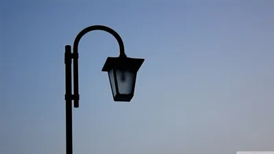 Silhouetted Lamp Post Against Evening Sky HD Wallpaper