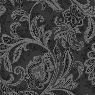 Elegance Collection Dark Grey Paisley Design Pearlescent Finish Non Pasted Non Woven