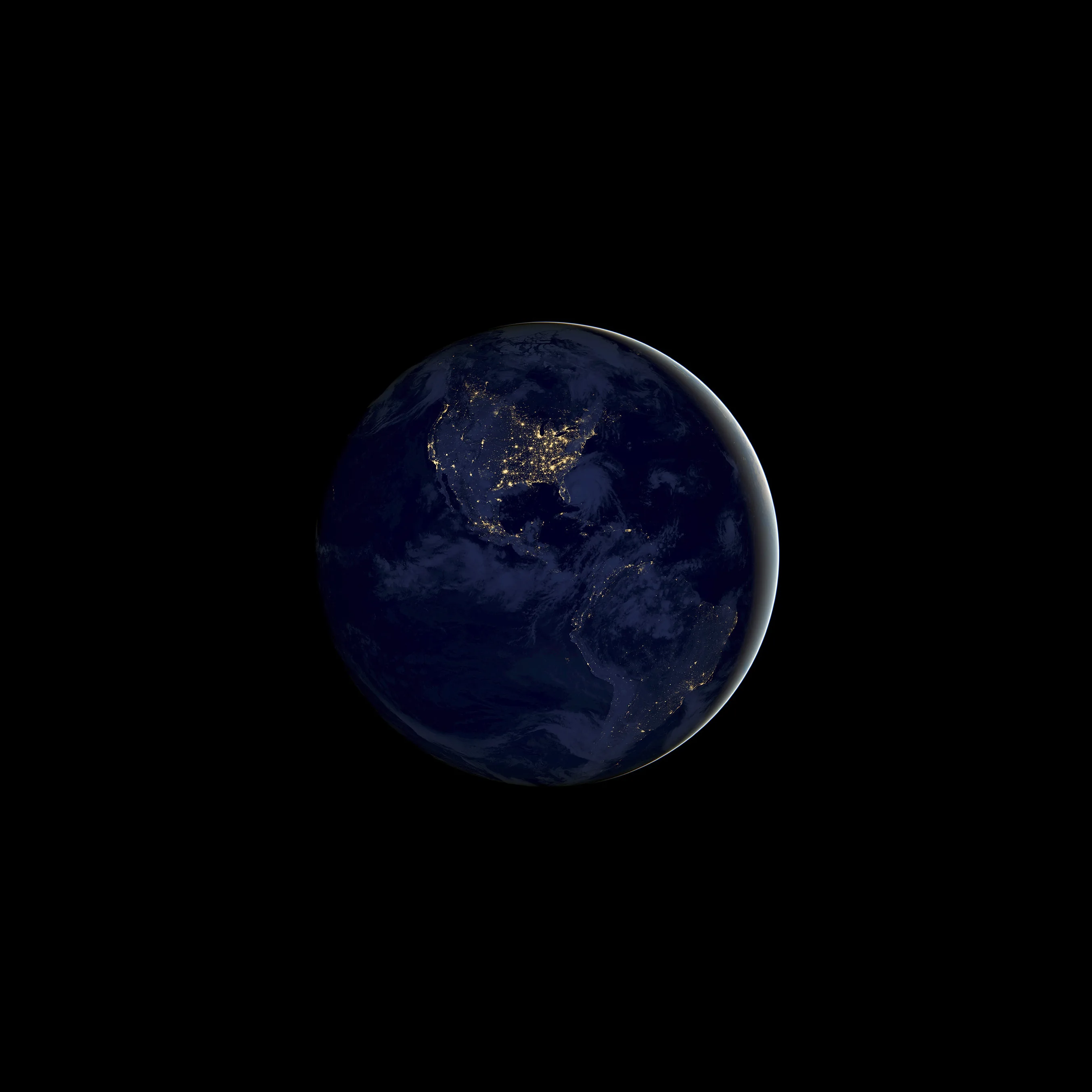 Earth Wallpaper 4K, Night, iOS 11, Stock