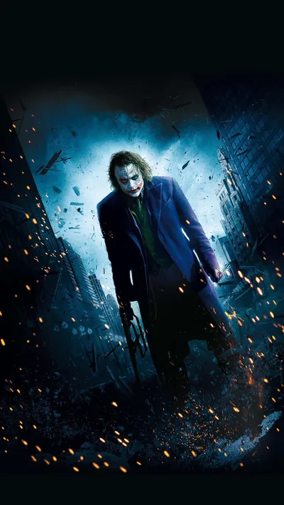 Skyscrapers Towering Over the Joker HD Phone Wallpaper