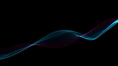 Blue Smoke Wave Across Black HD Wallpaper