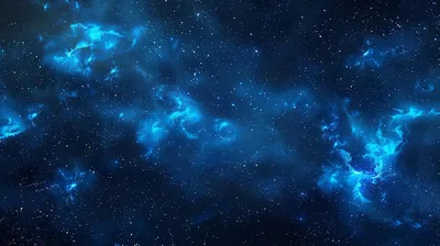 Starfield with Blue Nebula Clouds HD Wallpaper