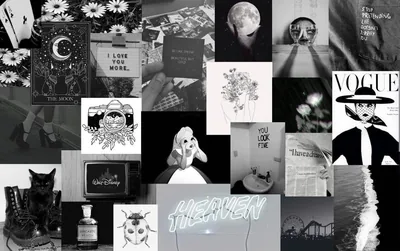 Black and White Aesthetic Moodboard HD Wallpaper
