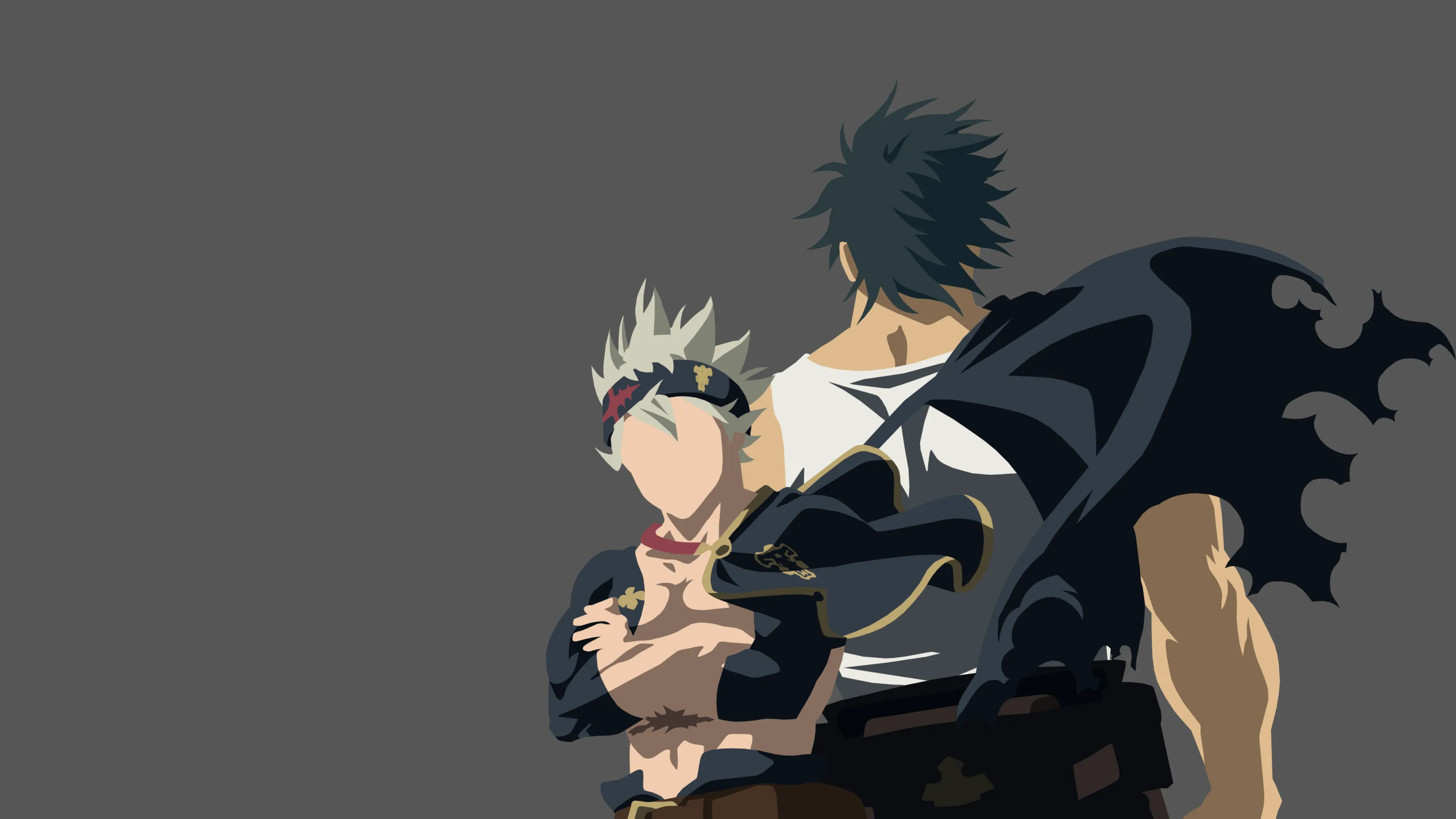 4K Minimalist Black Clover Yami Sukehiro & Asta Anime Wallpaper
