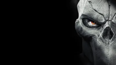 Skull Mask with Orange Eye HD Wallpaper
