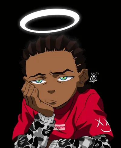 Cartoon Boy with a Halo HD Phone Wallpaper