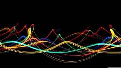 Colourful Light Painting Waves HD Wallpaper