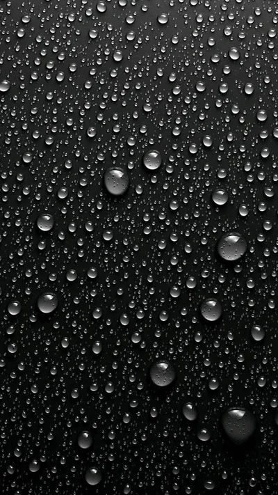 Water Droplets on a Dark Surface HD Phone Wallpaper