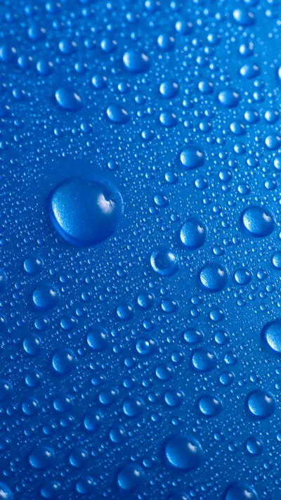 Droplets Wallpaper 4K, Blue background, Water drops