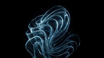 Glass Ribbon Swirl on Black HD Wallpaper