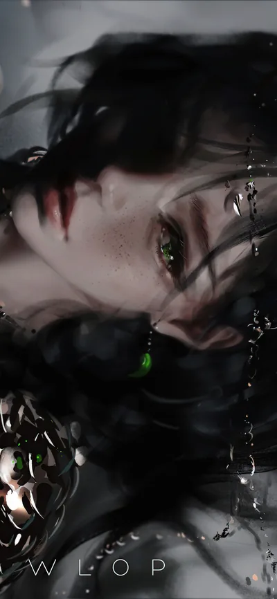 Rain-Soaked Girl Portrait Close-Up HD Phone Wallpaper