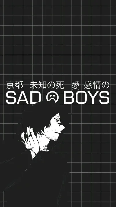 Sad Boys Anime Grid Poster HD Phone Wallpaper