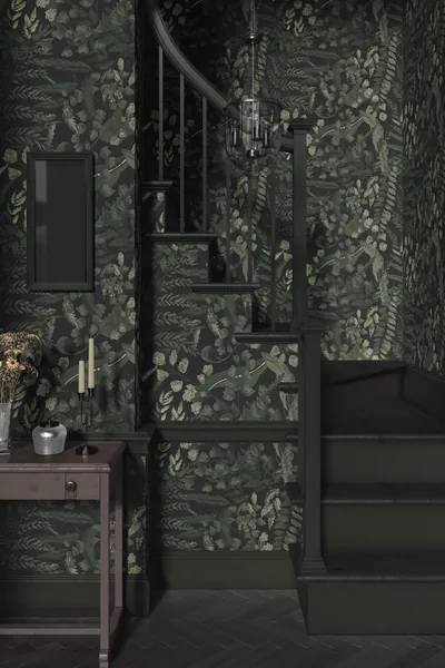 Botanical Dark Green Wallpaper