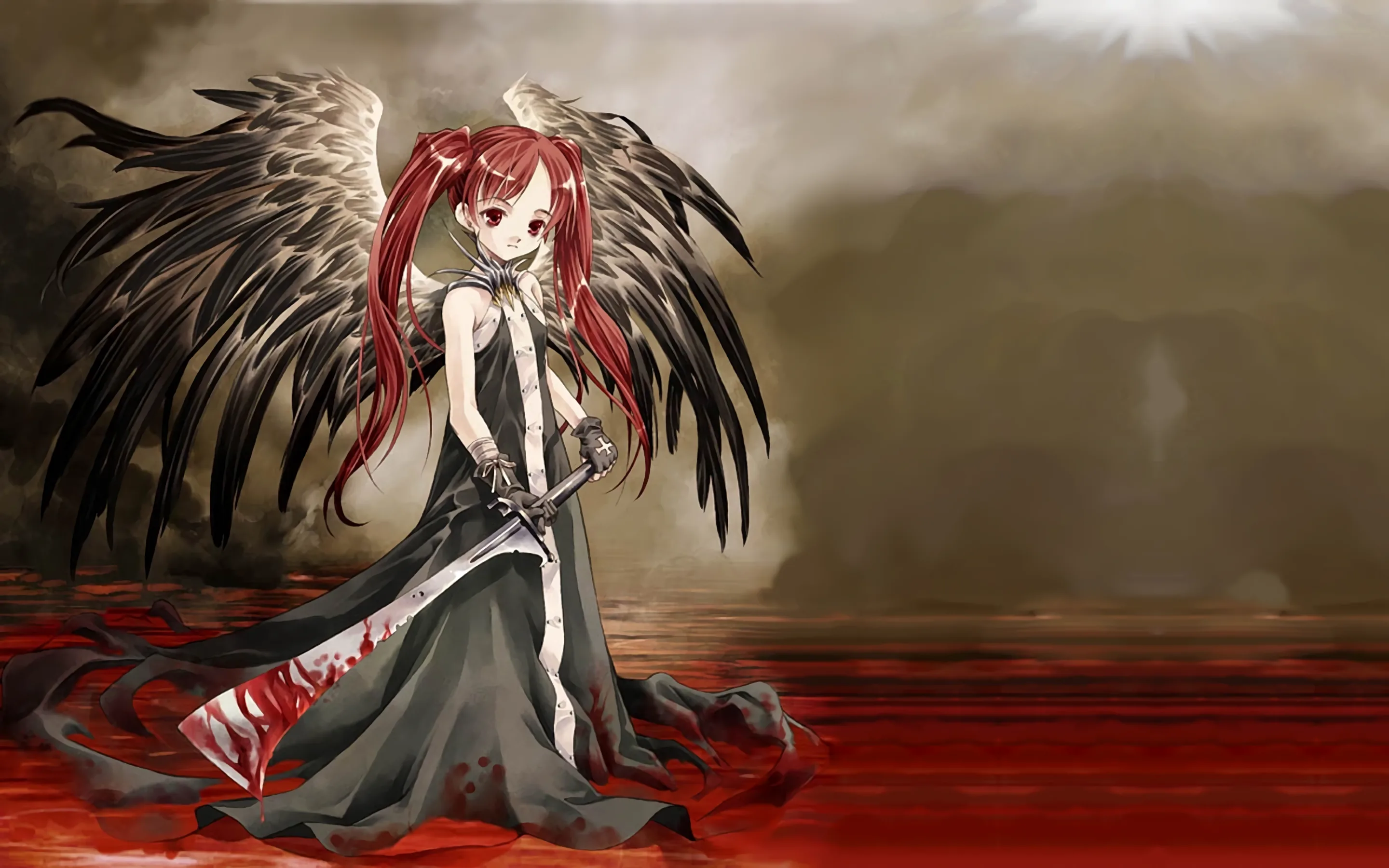 Anime Angel with Wings 4K Ultra HD Wallpaper