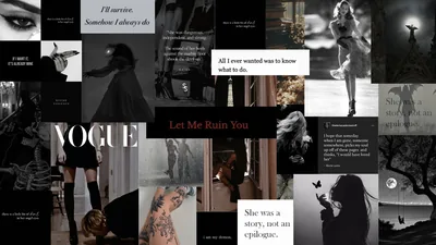Monochrome Moodboard with Typed Quotes HD Wallpaper