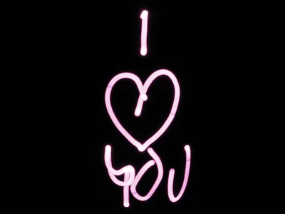 Handwritten I Love You in Pink Neon HD Wallpaper