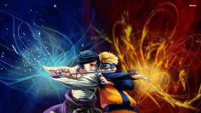 Sasuke and Naruto Back to Back HD Wallpaper