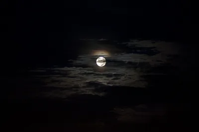 Veiled Moon Through Night Clouds HD Wallpaper