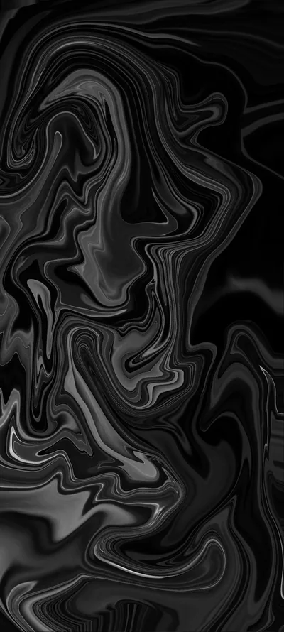Black Liquid Marble Swirl Texture HD Phone Wallpaper