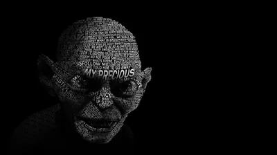 Gollum on black wallpaper Desktop wallpapers