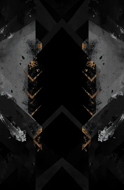 Mirrored Abstract in Grey and Gold HD Phone Wallpaper