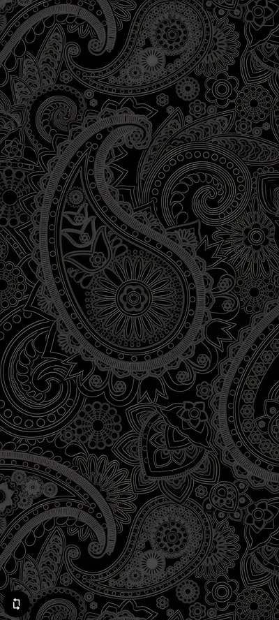 Black and White Paisley Pattern Wallpaper