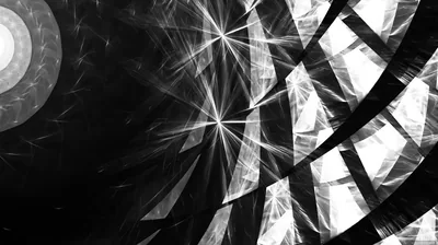 Fractal Starburst in Black and White HD Wallpaper