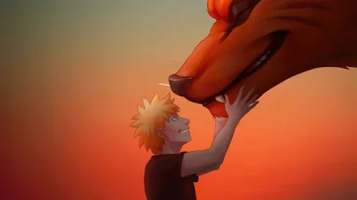 Naruto Touching Kurama's Nose HD Wallpaper