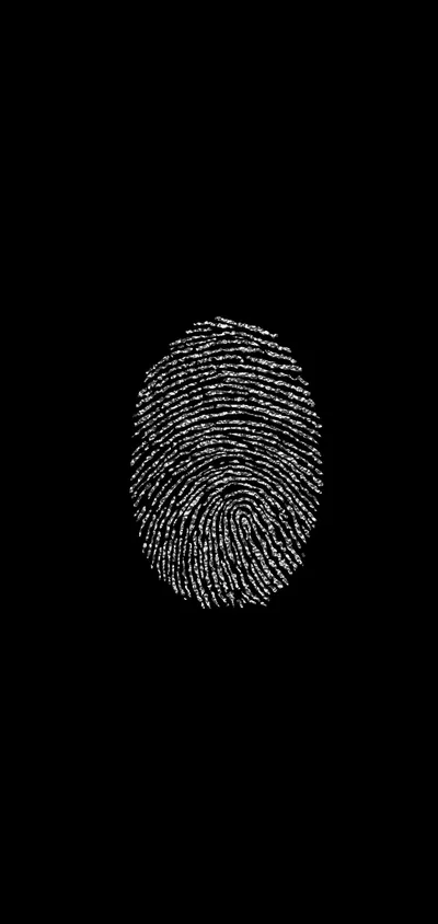 Fingerprint Outline in White on Black HD Phone Wallpaper