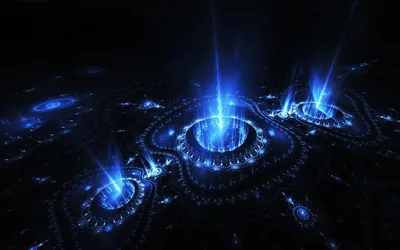 Neon Blue Black Background
