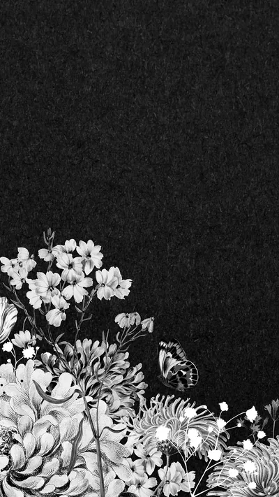 Vintage flower border mobile wallpaper
