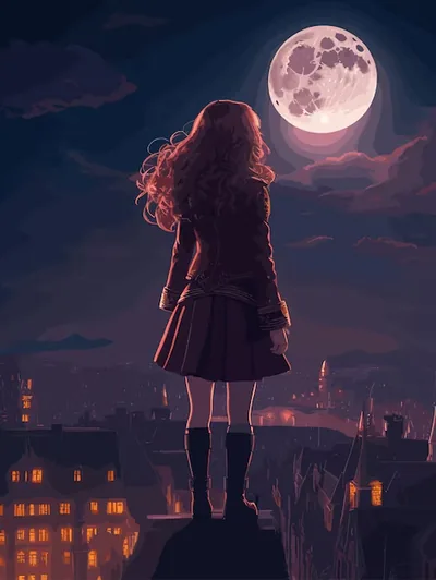 Girl In Dark Night