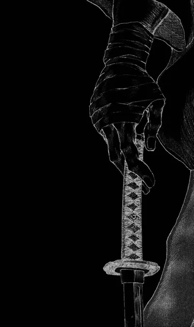 Hand Gripping a Katana on Black HD Phone Wallpaper