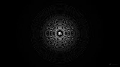 Concentric Ring Pattern on Black HD Wallpaper