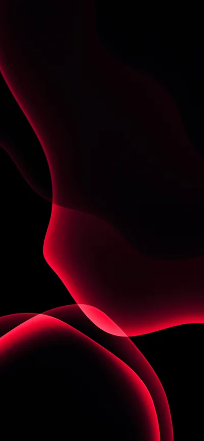 Red Fluid Curves on Black HD Phone Wallpaper