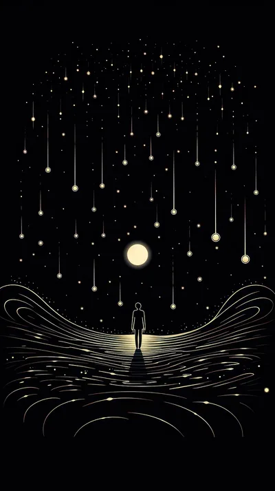 Falling Lights Over Still Water HD Phone Wallpaper