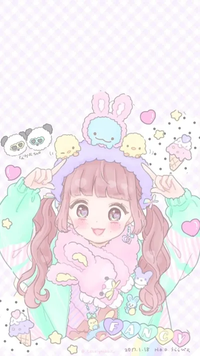 Girl in a Bunny Eared Bonnet HD Phone Wallpaper