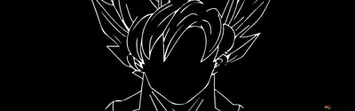 Black and white drawing of anime character Goku 2K wallpaper